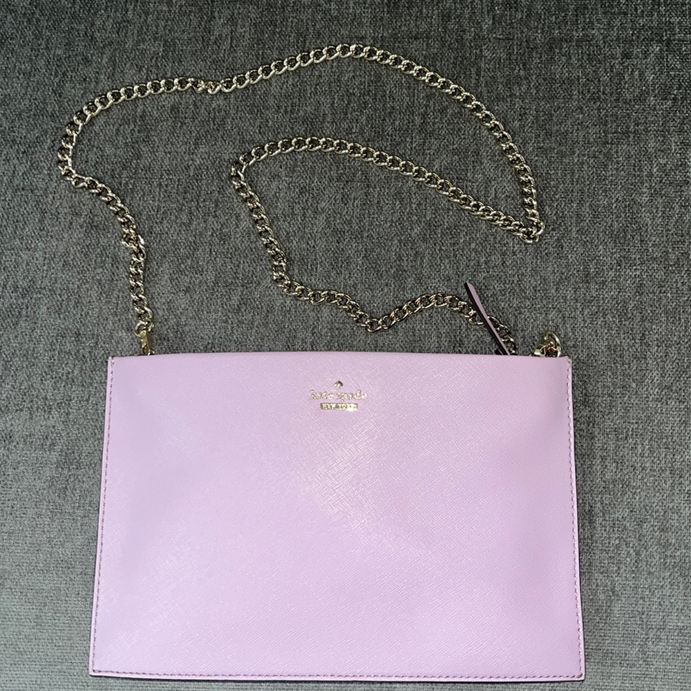 Kate Spade lavender bag with silver chain